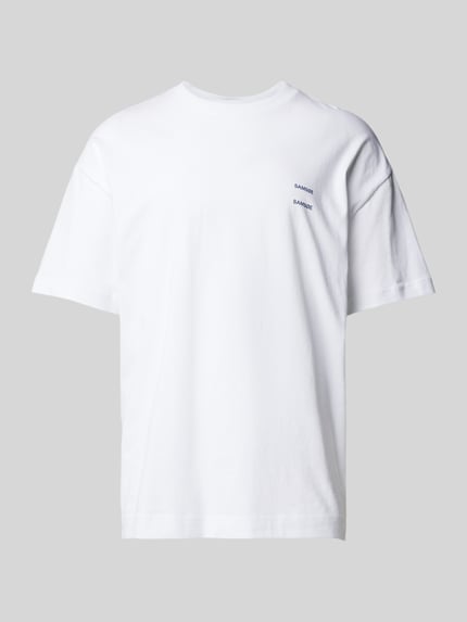Samsøe Samsøe Oversized T-Shirt mit geripptem Rundhalsausschnitt Modell 'JOEL' Weiss 2