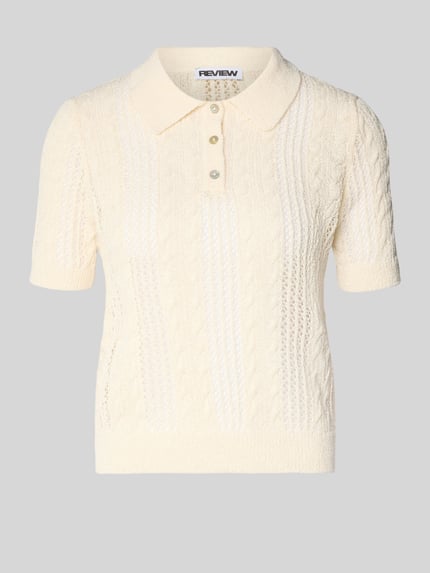 Slim Fit Poloshirt in Strick-Optik Shop The Look MANNEQUINE