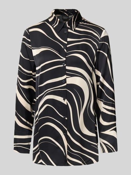 s.Oliver BLACK LABEL Regular fit blouse met lange mouwen van pure viscose Zwart - 2
