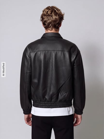 ONLY & SONS Regular Fit Kunstlederjacke Modell 'REX' Black 5