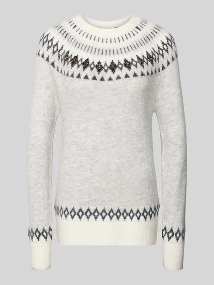 Apricot Strickpullover mit gerippten Abschlüssen Silber 2