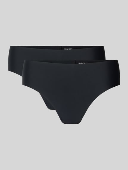 SNOCKS Hipster met elastische tailleband in 2-pack Zwart - 1