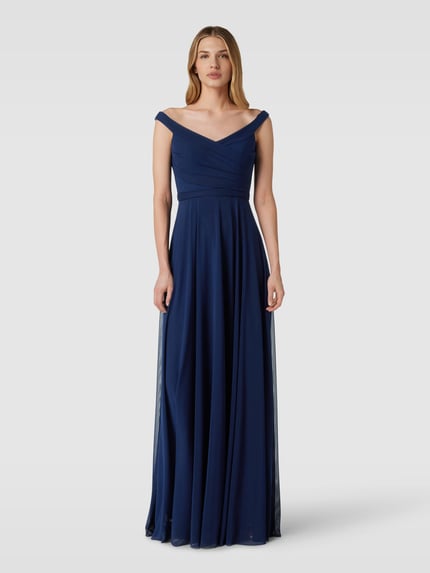 TROYDEN COLLECTION Abendkleid mit breiten Trägern Marine 1