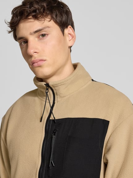 Blend Fleecejack met opstaande kraag Beige - 3