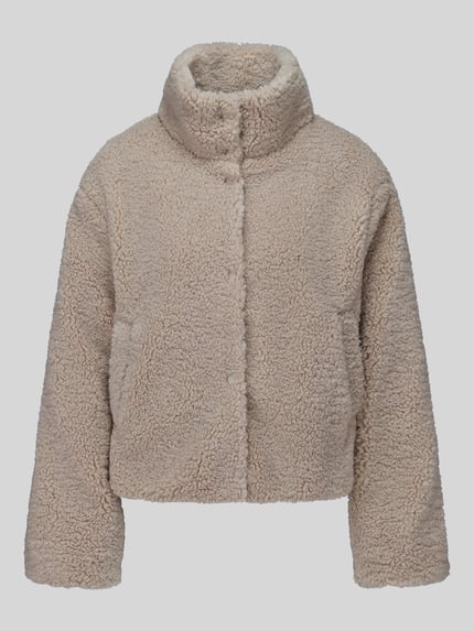 ONLY Teddyjacke mit hohem Stehkragen Sand 2