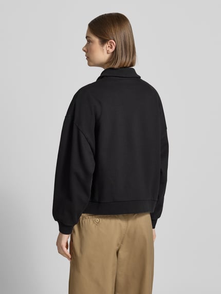 Carhartt Work In Progress Sweatshirt mit Polokragen und Label-Stitching Modell 'Brenta' Black 5