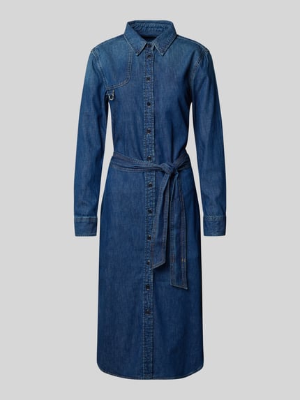 Lauren Ralph Lauren Sukienka koszulowa z imitacji jeansu model ‘LANAINE’ Jeansowy niebieski 2