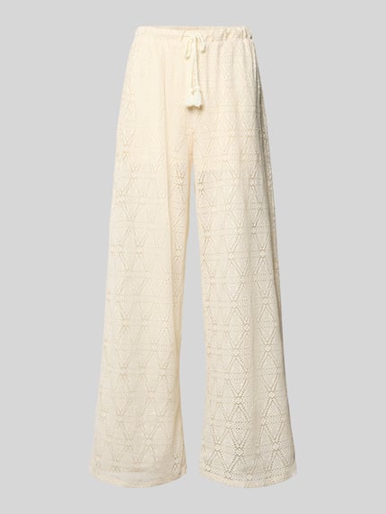 Regular Fit Weite Hose mit semitransparentem Besatz Modell 'MAYA' Shop The Look MANNEQUINE