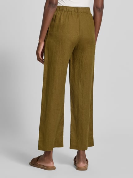 MANGO Leinenhose mit elastischem Bund Modell 'LISTELA' Khaki 5