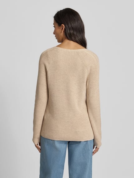 s.Oliver RED LABEL Regular Fit Strickpullover aus Baumwoll-Mix Beige 5