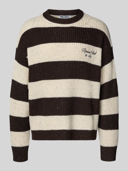 REVIEW Gebreide pullover met labelstitching Ecru - 2