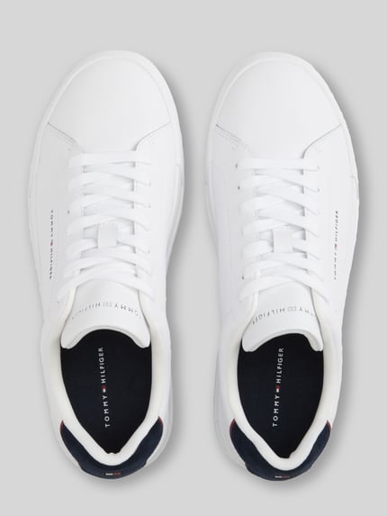 Tommy Hilfiger Sneaker aus Leder-Mix mit Label-Details Weiss 3
