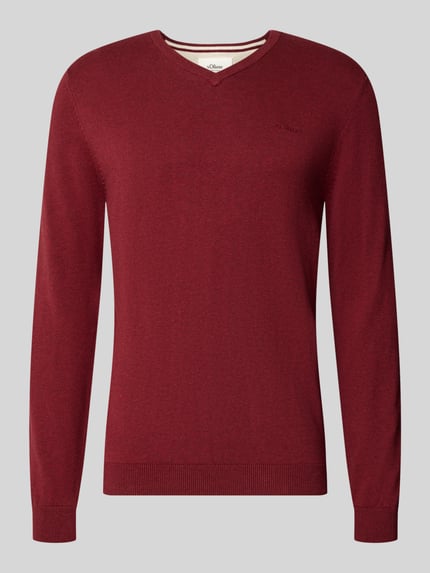 s.Oliver RED LABEL Pullover mit Logo-Stitching Bordeaux 1