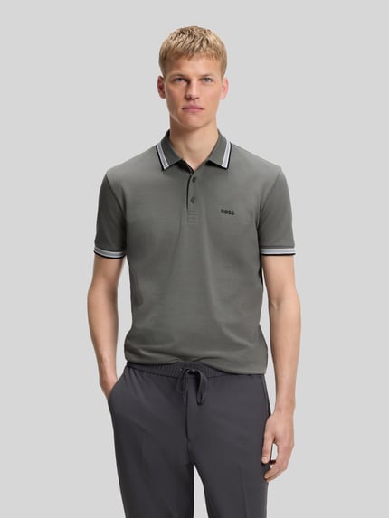 BOSS Green Koszulka polo o kroju regular fit z czystej bawełny model „PADDY” Grafitowy 4