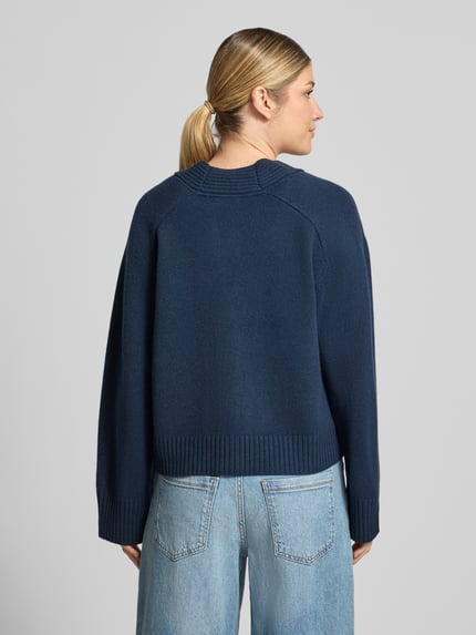 Tommy Hilfiger Relaxed Fit Strickjacke aus reiner Wolle Marine 5