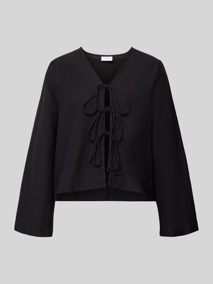 Blusenshirt aus Viskose-Mix mit Schnürung Shop The Look MANNEQUINE