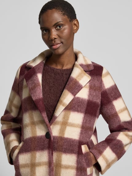 ZABAIONE Regular fit lange jas van wolmix model 'Ch44arlene' Bordeaux - 3
