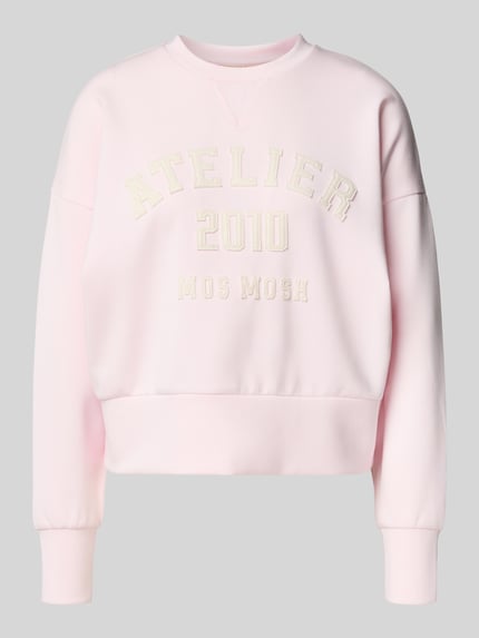 MOS MOSH relaxed fit sweatshirt van viscosemix model 'Nima' Lichtroze gemêleerd - 2