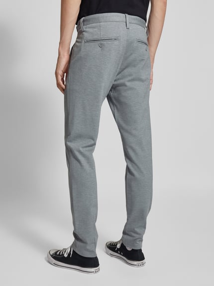 ONLY & SONS Spodnie o kroju tapered fit z zapięciem na guzik i zamek błyskawiczny model ‘MARK’ Srebrny 5
