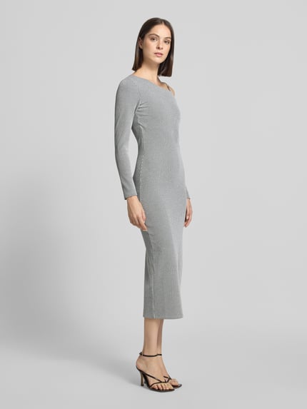 HUGO One-Shoulder-Kleid mit Cut Out Modell 'Nalatina' Silber 1