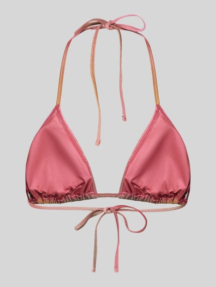 Produktfoto, roze Bikini-Oberteil met Schimmereffekt Modell 'LAOMI' van Pieces, neckholder, v-hals, gevoerd, zonder beugel, bindsluiting, glanzende stof