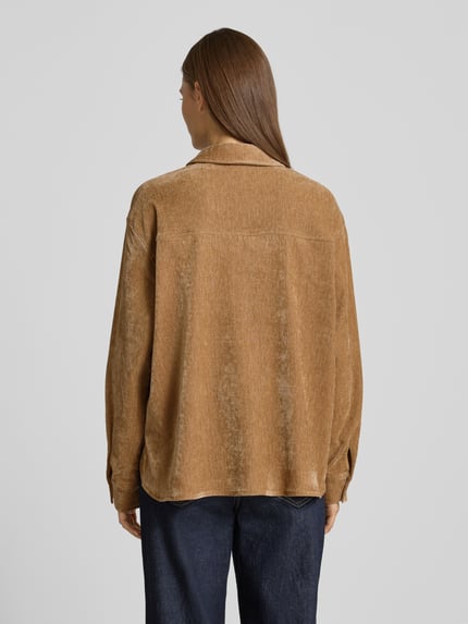 Jake*s Casual Relaxed Fit Hemdblusenkrage aus Samt Camel 5
