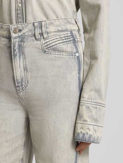 BOSS Orange Jeansy z szeroką nogawką z mieszanki bawełny i lyocellu model ‘MARLENE’ Jasnoszary 3