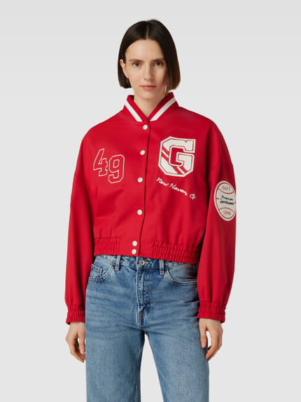 GANT Cropped College-Jacke mit Label-Patch Rot 4