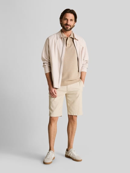 Tom Tailor Regular Fit Poloshirt aus einer Baumwolle in Strickoptik Beige 1