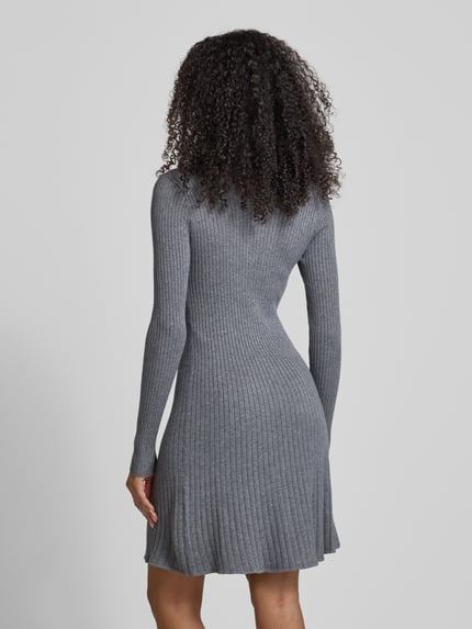 VERO MODA Sukienka lekko rozkloszowana z dzianiny z mieszanki wiskozy model ‘NANCY’ Średnioszary melanż 5
