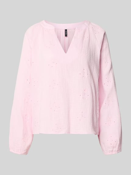 relaxed fit blouse met lange mouwen van puur katoen model 'NATALI' Shop The Look MANNEQUINE