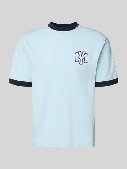 t-shirt o kroju slim fit z wyhaftowanym motywem Shop The Look MANNEQUINE
