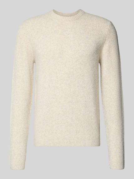 JACK & JONES Premium Loose Fit Strickpullover mit Woll-Anteil Modell 'BLASIMON' Beige 2