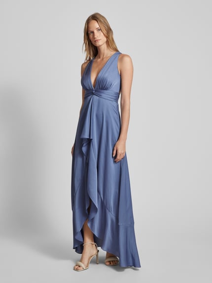 Jake*s Cocktail Abendkleid mit Knotendetail Rauchblau 1