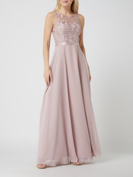 LUXUAR FASHION Avondjurk met pailletten Mauve - 1