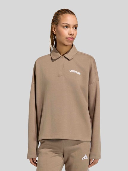adidas Sportswear Sweatshirt mit Polokragen Taupe 3