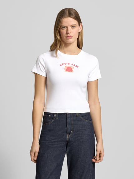Levi's® shaped fit T-shirt van puur katoen Wit - 4