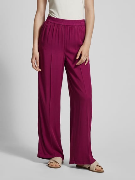 s.Oliver RED LABEL Wijde broek met gestileerde paspelzakken Bordeaux - 4
