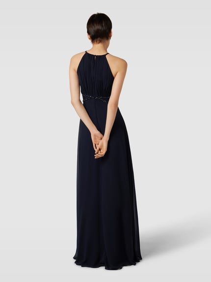 Jake*s Cocktail Abendkleid mit Neckholder und Ziersteinbesatz Marine Melange 5