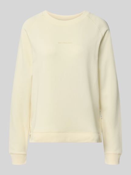 Produktfoto, Regular Fit Sweatshirt aus reiner Baumwolle von Marc O'Polo DENIM in hellem Cremeton, glatte Textur, leicht strukturierte Oberfläche