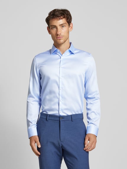 Seidensticker Slim Fit Businesshemd aus reiner Baumwolle Bleu 4