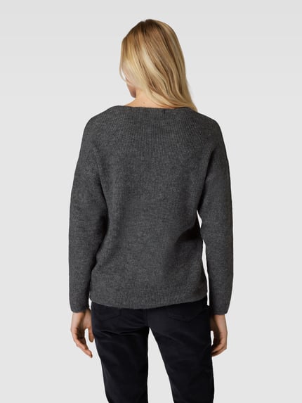 VERO MODA Strickpullover mit Strukturmuster Modell 'CREWLEFILE' Mittelgrau 5