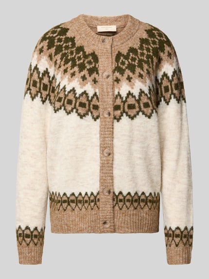 FREE/QUENT Relaxed Fit Strickjacke mit Woll-Anteil Modell 'Novala' Beige 2