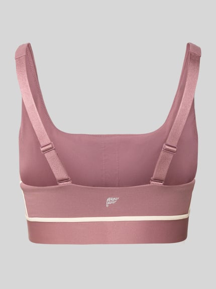 Produktfoto, Slim Fit Sport BH mit Logo-Detail von Fabletics in Altrosa mit verstellbaren Trägern, elastischem Bund, Damen Sport BH