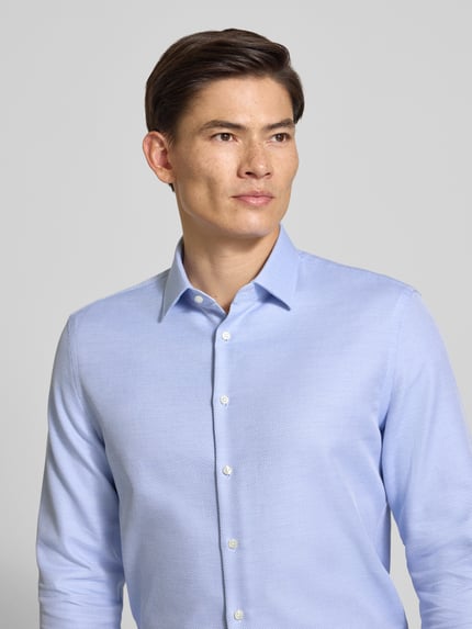 Jake*s Slim Fit Businesshemd mit Strukturoptik Hellblau 3