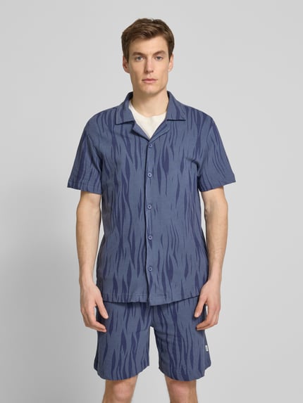 KnowledgeCotton Apparel Loose Fit Freizeithemd mit 1/2-Arm Rauchblau 4