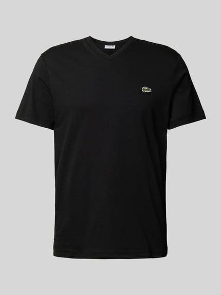 Lacoste T-Shirt mit Label-Stitching Modell 'Basic' Black 2