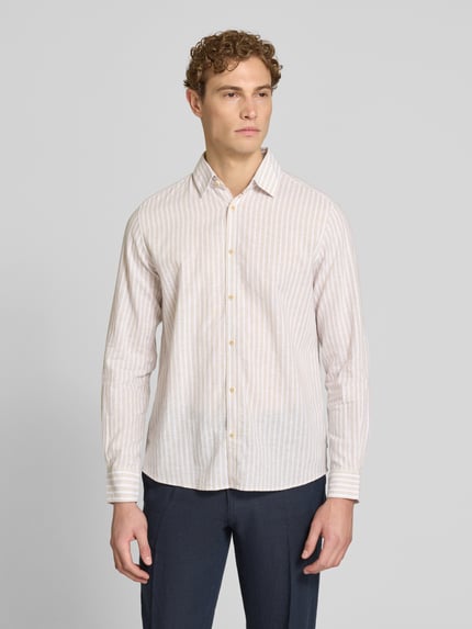 s.Oliver RED LABEL Regular Fit Freizeithemd aus Leinen-Baumwoll-Mix Beige 4