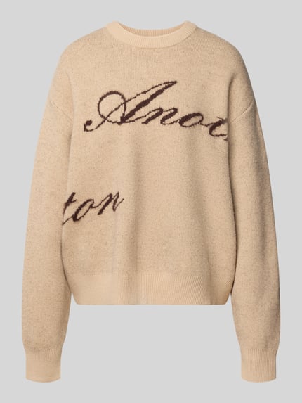 Oversized Strickpullover mit Label-Details Shop The Look MANNEQUINE