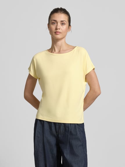 s.Oliver RED LABEL T-shirt z mieszanki wiskozy o kroju relaxed fit Jasnożółty 4